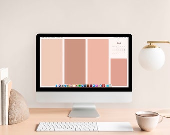 2022 Monthly Desktop Calendar, Desktop Wallpaper Organizer, Minimalist computer background, 2022 Calendar, Instant Download, Macbook