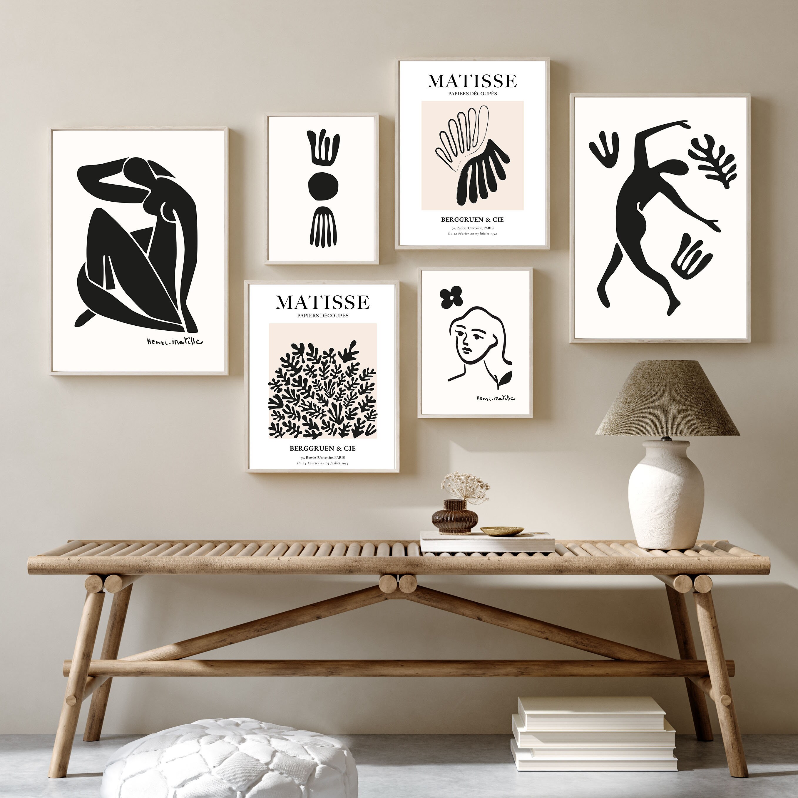 Set di 3 stampe artistiche da parete, set di poster di Matisse