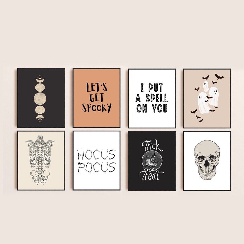 Halloween Printable Wall Art, Gallery Wall Art Print Set of 8 ...