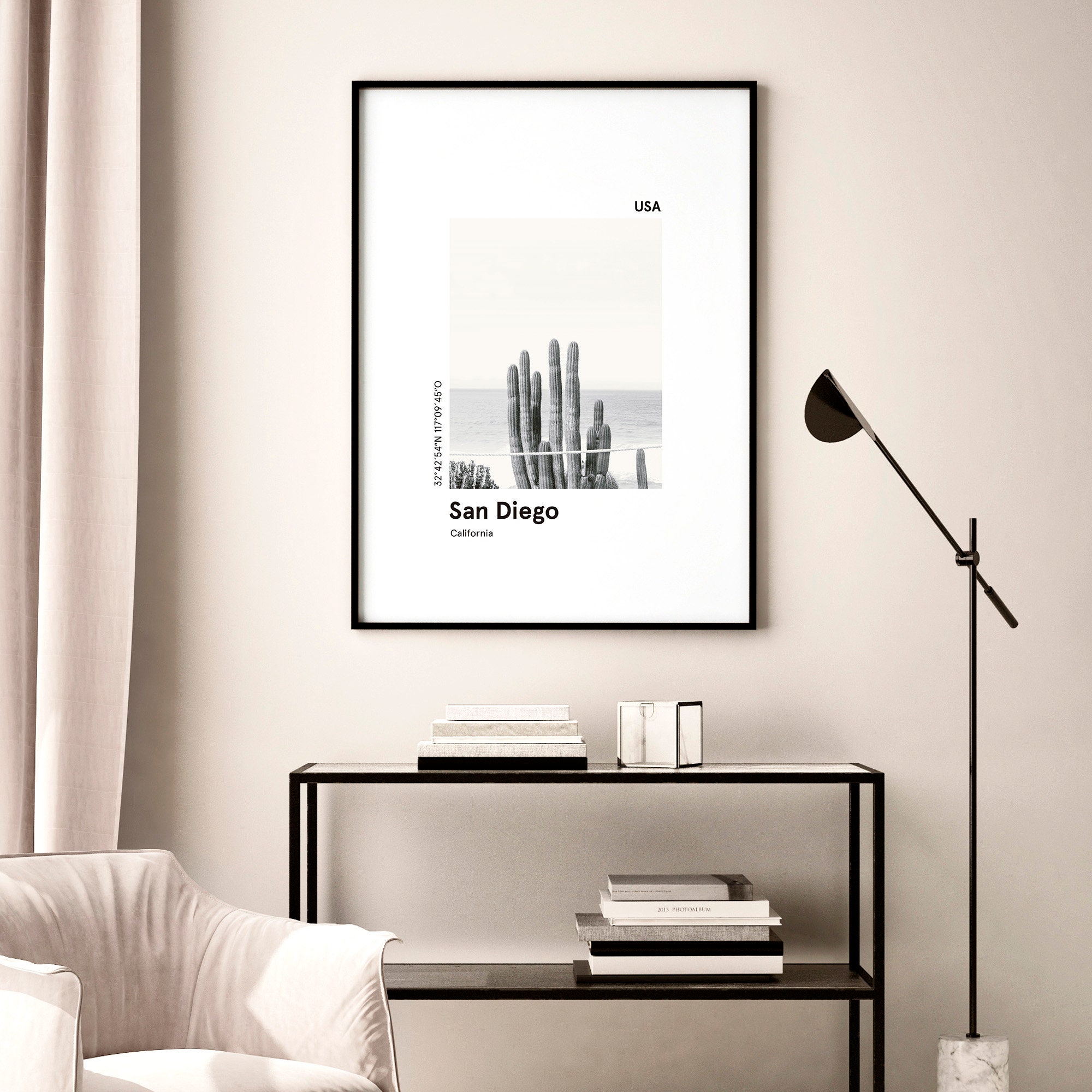SAN DIEGO poster San Diego California wall art Modern city | Etsy