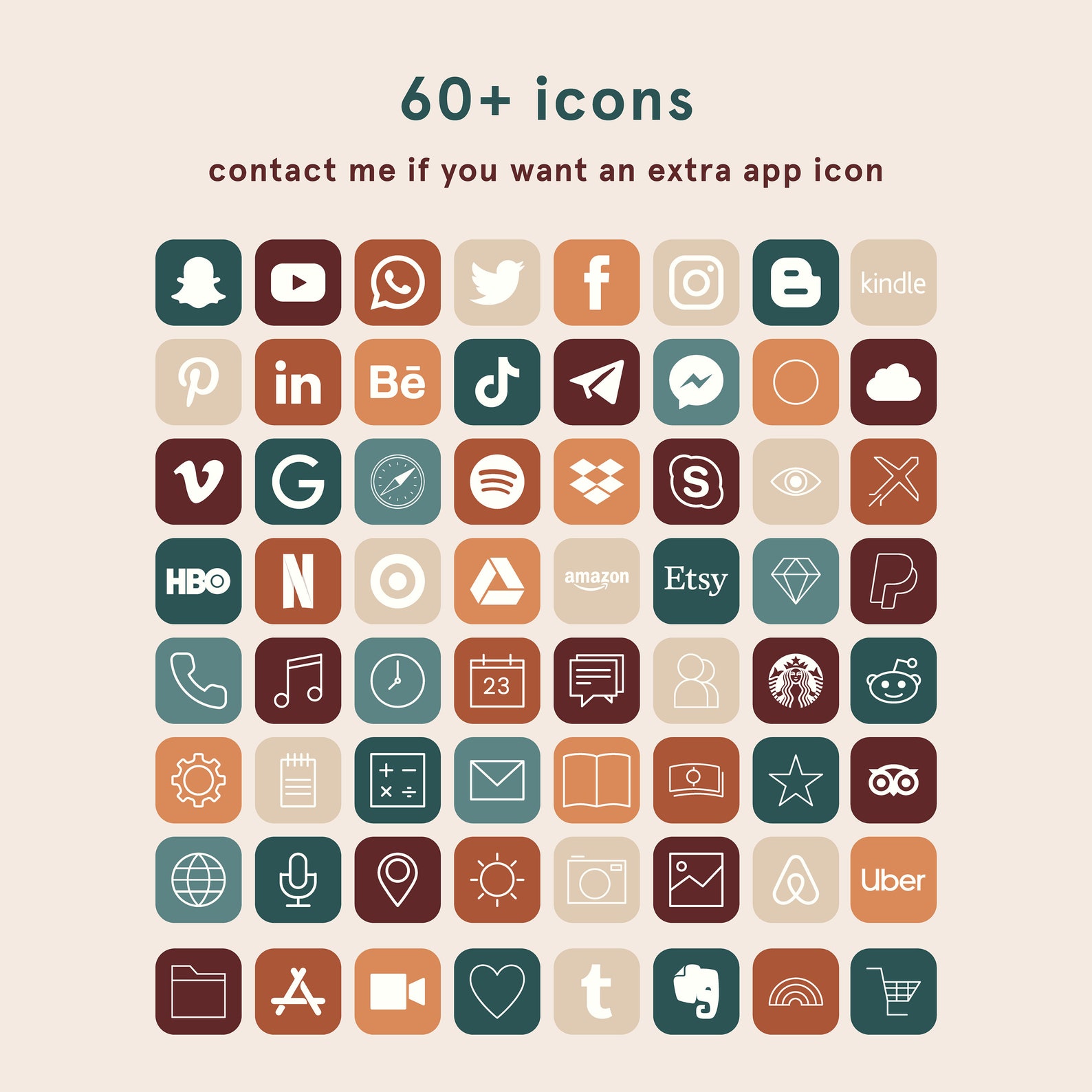 Ios 14 App Icons Pack Iphone Icons Iphone App Covers Etsy