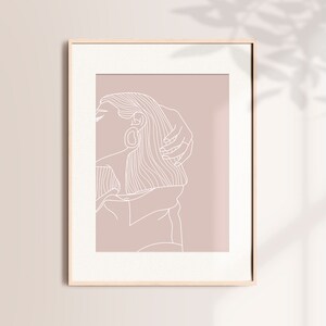Woman line art print, Minimal line art woman, Modern woman portrait, Minimalist female print, Woman face line art poster, Digital print