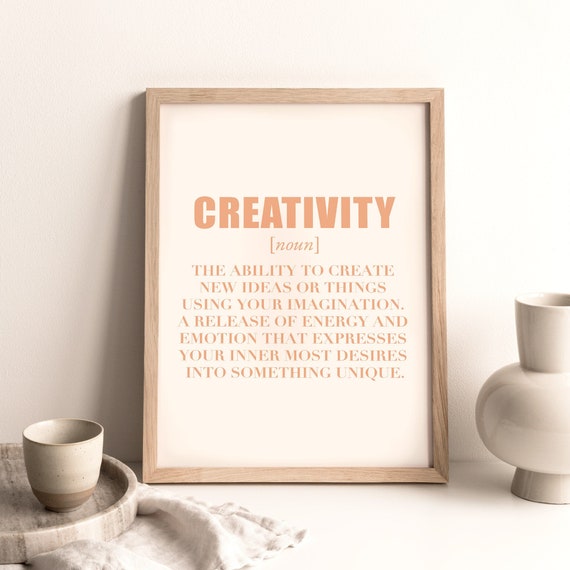 Creativity Definition Print Dictionary Printable Office Etsy