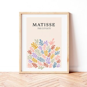 Matisse Ausstellungsplakat, abstrakter Blumendruck, dänisches Pastelldekor, Ausstellungsplakat, Boho druckbare Wandkunst, digitaler Download