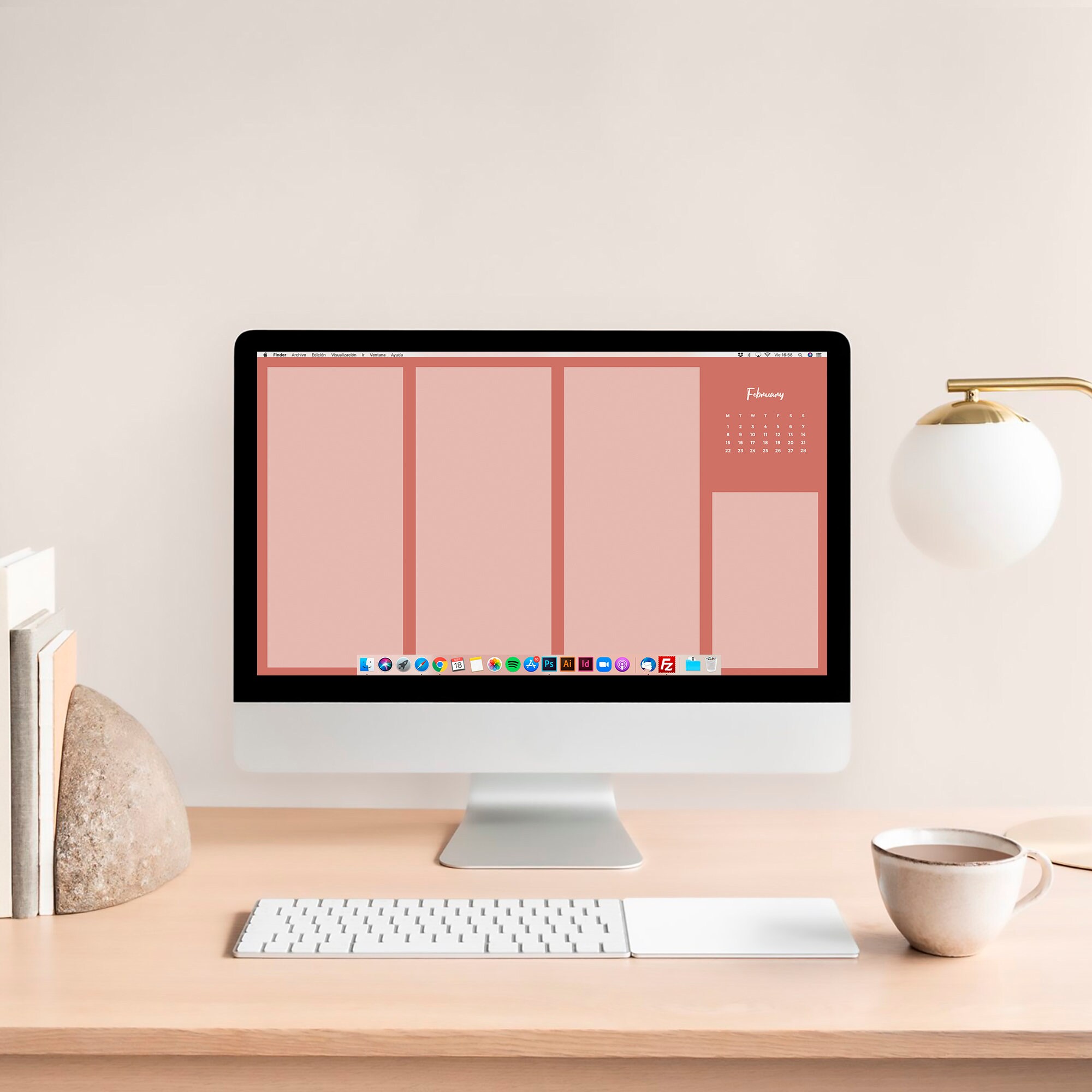 2021 Monthly Desktop Calendar Desktop Wallpaper Organizer Etsy