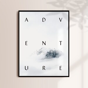 ADVENTURE Printable Art, Adventure Wall Art, Quote Print, Typography poster, Wanderlust Poster, Travel Quote Print, Minimalist Printable