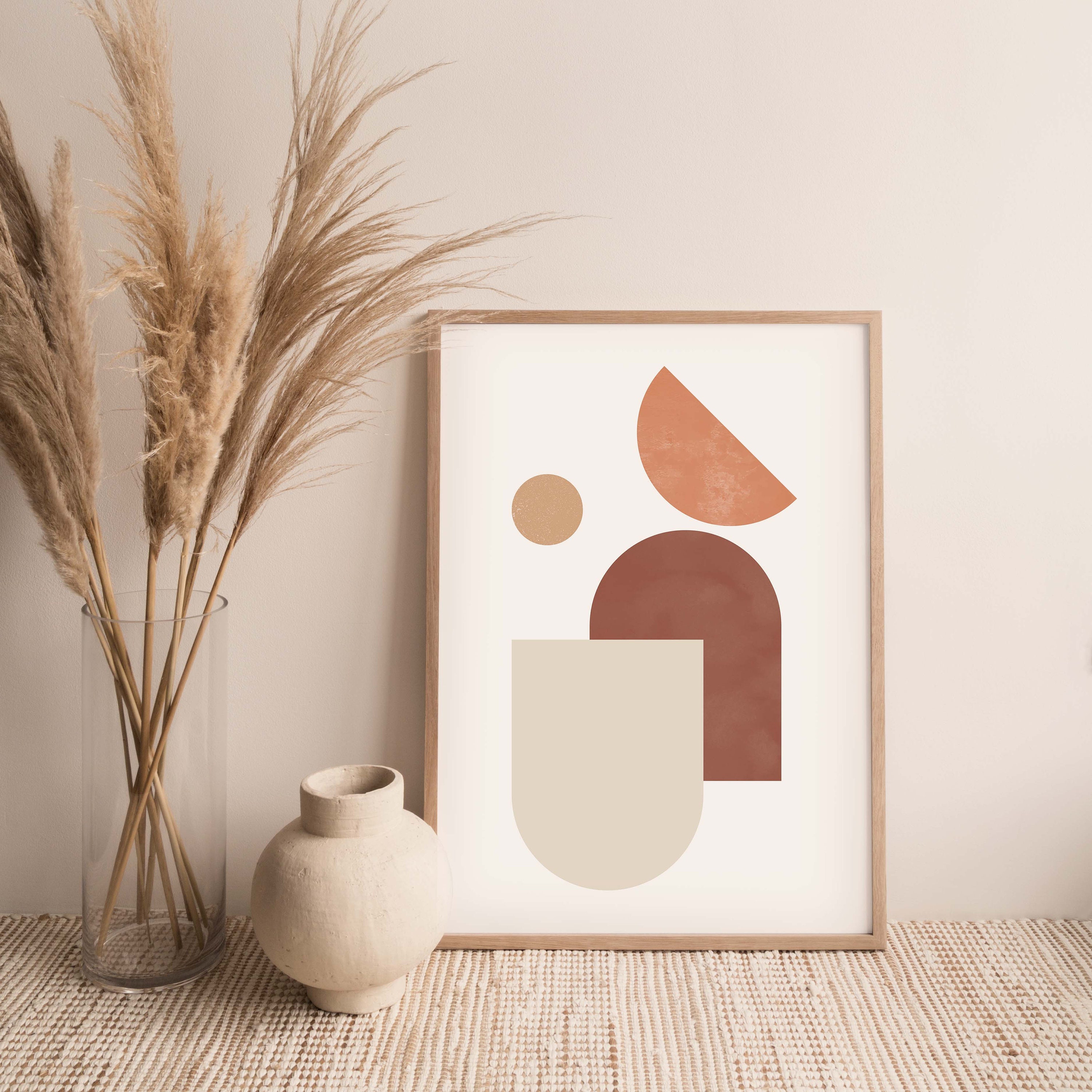 Mid Century Modern Abstract Art Print: Boho Minimalist Decor (digital ...