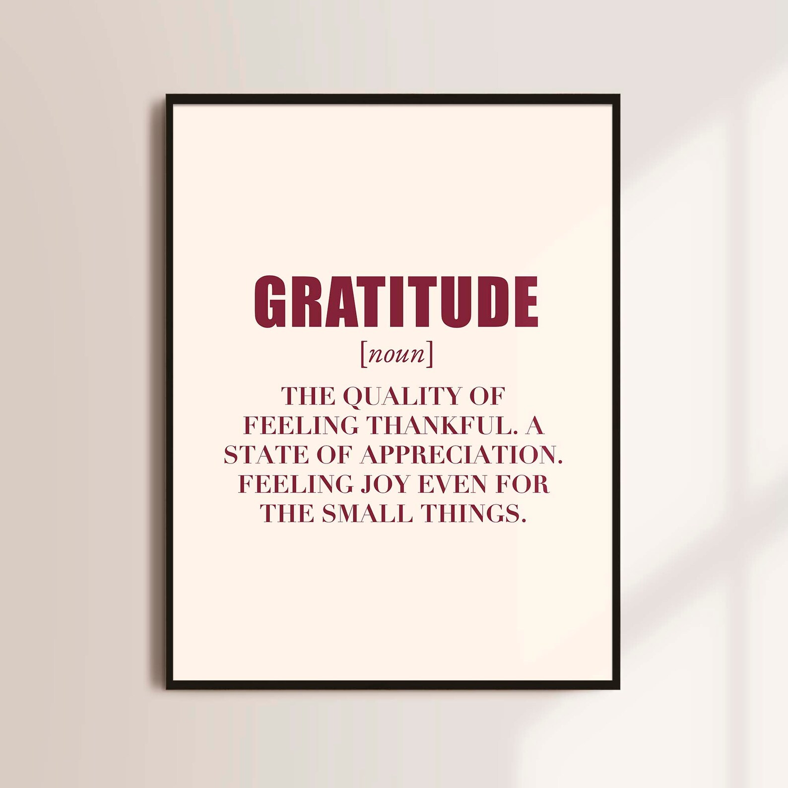 Gratitude Definition Print Dictionary Printable Gratitude Etsy