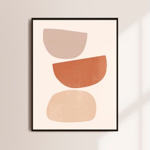 Impresión abstracta, Arte mural geométrico imprimible, Póster abstracto minimalista, Arte mural neutro, Impresión digital, Descarga instantánea