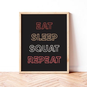 Gym typography poster, Fitness Printable, Motivational Art, Home gym decor, Gym wall art, Fitness Print, Minimalist Art, Digital download