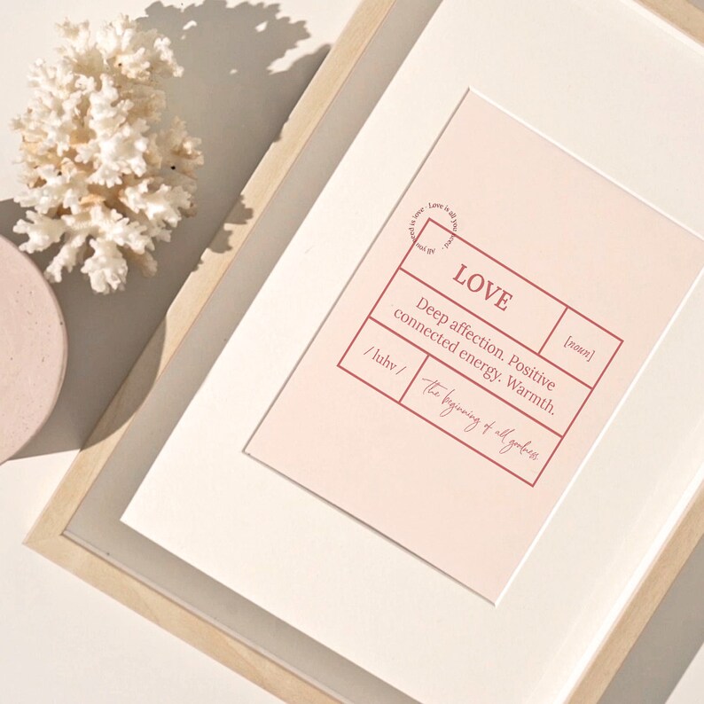Love Definition Wall Art Love Digital Print Minimalist Wall Etsy