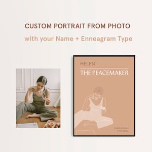 Aangepast enneagramportret, gepersonaliseerde enneagramafdruk, aangepast digitaal portret van foto, enneagramtype afdrukken, cadeau-idee