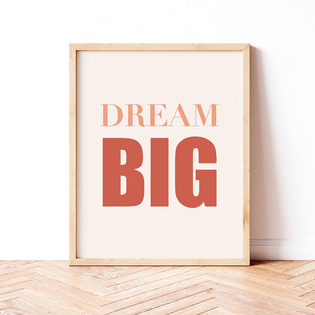 Dream Big Quote Print, Inspirational Office Print, Quote Printable Wall ...