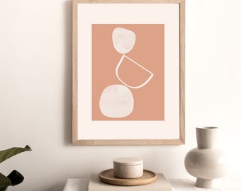 Arte de pared imprimible geométrico, impresión abstracta, póster abstracto minimalista, impresión digital, descarga instantánea