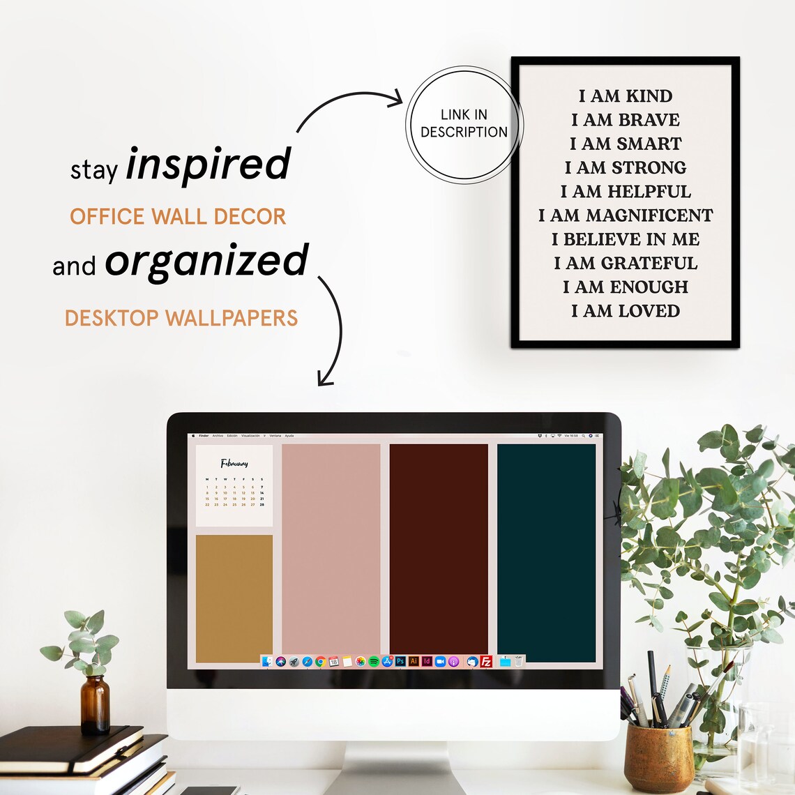 Desktop-Hintergrund organisierter Hintergrund für Computer | Etsy