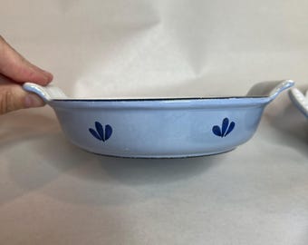 Dru Holland 15 Iron Enamel Blue Round Tulip Au Gratin Casserole Baking Dish