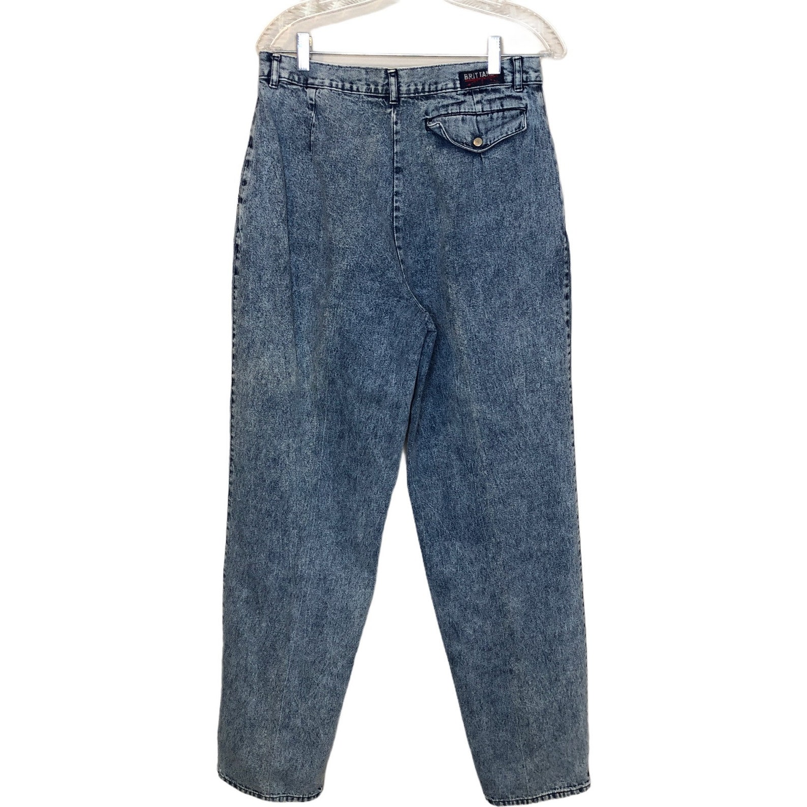 Vintage Britannia Acid Washed High Waisted MOM Jeans Pleated Etsy