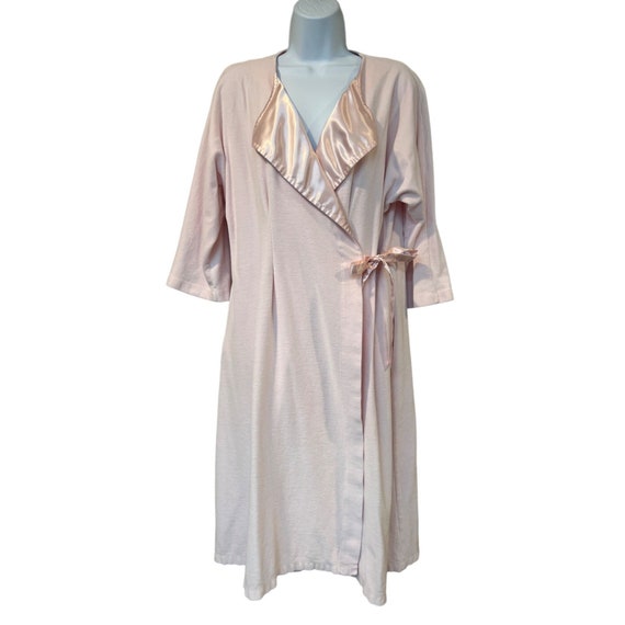 Crabtree Evelyn Pink Velour Robe Satin Collar Size