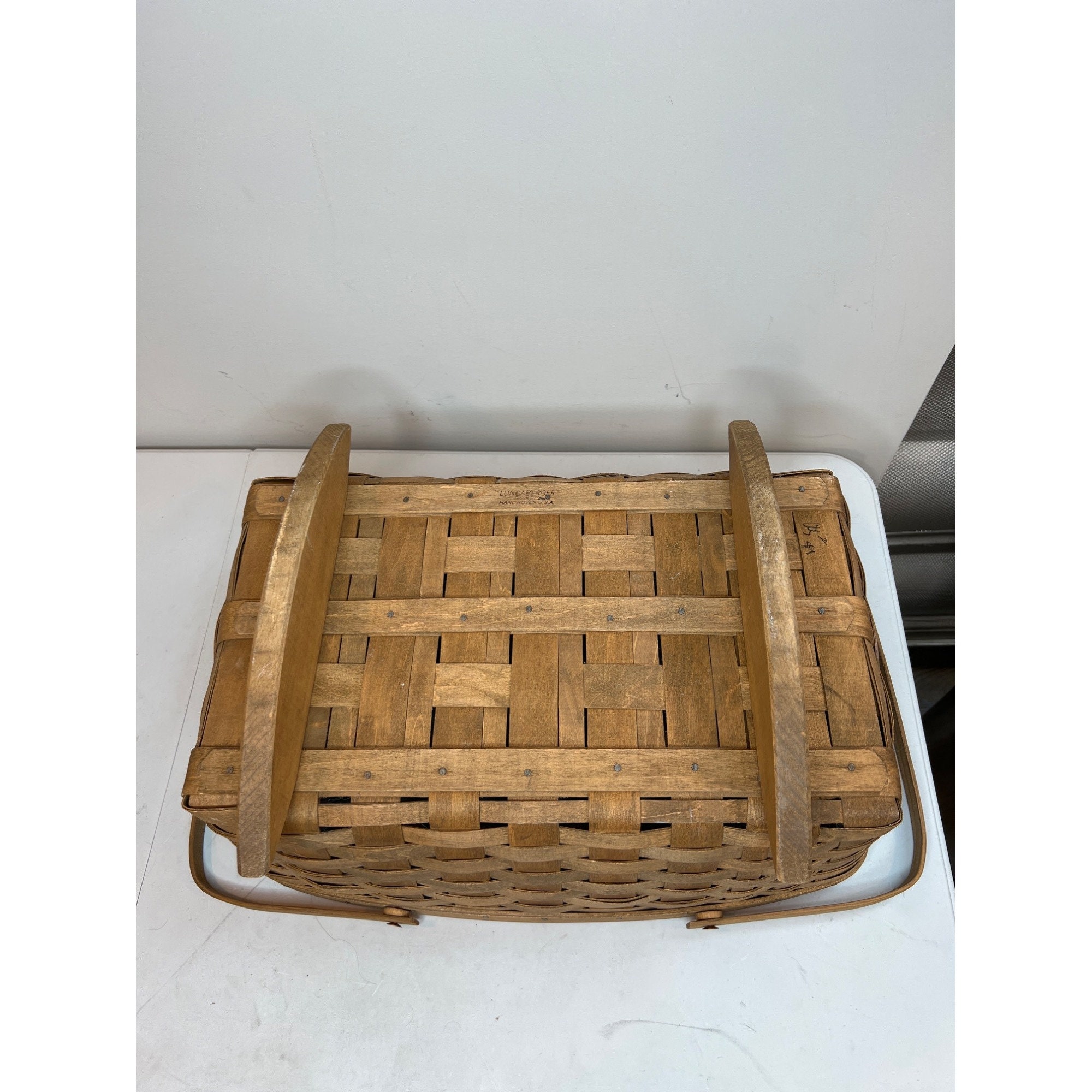 Longaberger Cradle Rocking Basket Handles 18.5 X 13 Inches 1989 Vintage