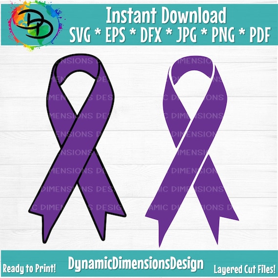 Purple Ribbon Pancreatic Cancer Digital Cancer Svg Cystic Etsy