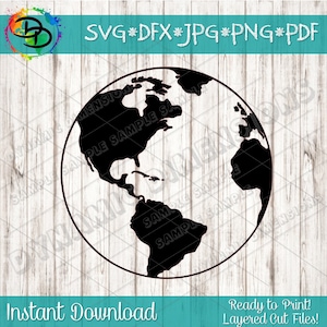 Earth svg, Earth clipart, Globe svg file, earth day svg, Earth vector, Globe cricut, Earth cut file, Earth silhouette, clip art, Monogram s