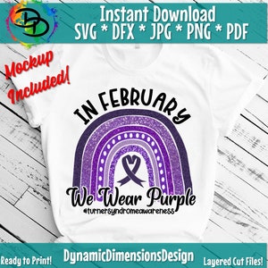 Turner Syndrome Rainbow svg, Turner Syndrome svg, Digital Download, Awareness svg, Turnes Syndrome Awareness Cure PNG, Peace Love Cure svg