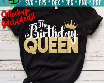 Birthday Queen & Squad 2 Designs SVG, Birthday Queen, Birthday Squad, Birthday Party Svg, Cricut, Silhouette, EPS svg dxf png pdf