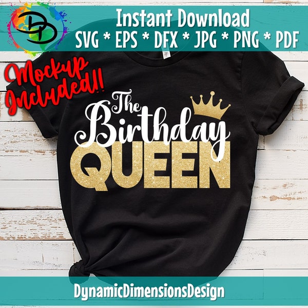 Birthday Queen & Squad 2 Designs SVG, Birthday Queen, Birthday Squad, Birthday Party Svg, Cricut, Silhouette, EPS svg dxf png pdf