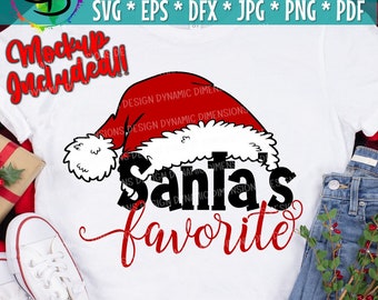 Christmas Santa's favorite svg, Christmas svg, Santa hat, Buffalo plaid, plaid Santa hat, Christmas shirt design, Cricut svg, Silhouette svg