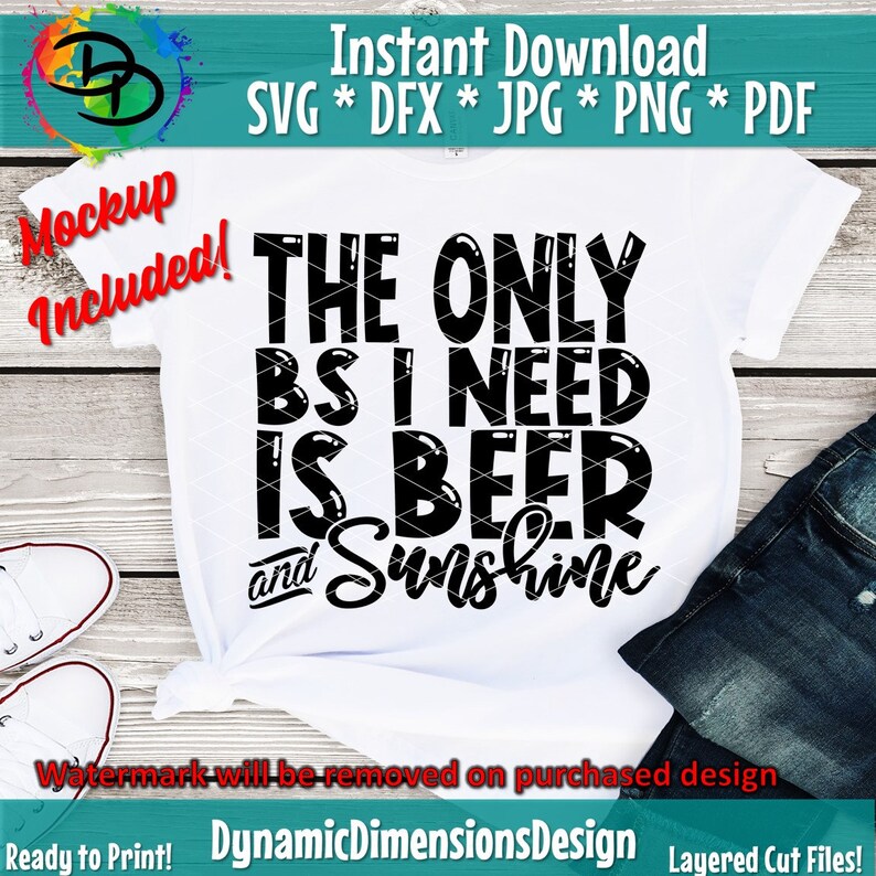The Only BS I Need IS Beer and Sunshine Svg Beer Sunshine | Etsy