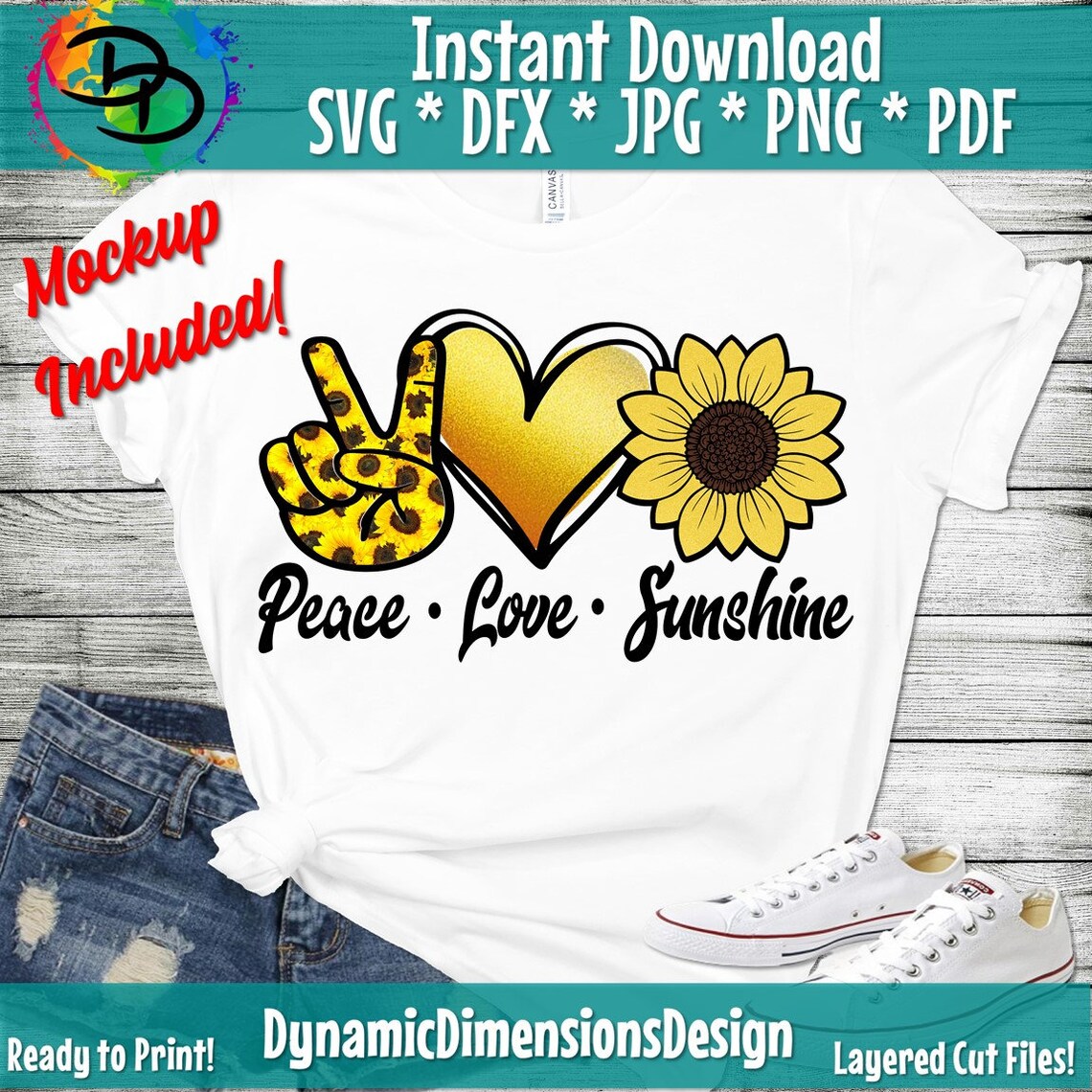 Download Peace Love Sunshine svg sunflower svg Peace Love SVG Heart ...