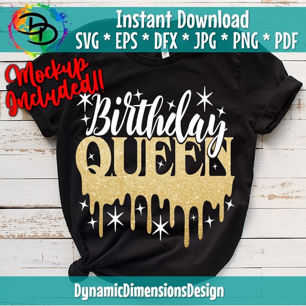 Birthday Queen SVG, Queen, Birthday Queen, Birthday Squad, Birthday Party Svg, Cricut, Silhouette, EPS, svg, dxf, png, pdf