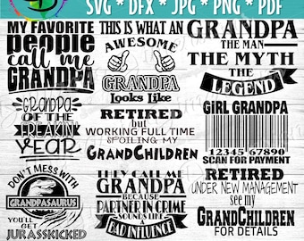 Grandpa Bundle svg, Grandpa svg, Father's Day, Funny Grandpa Shirt Designs, Grandpa , Cut File, svg . png, Silhouette, Cricut svg