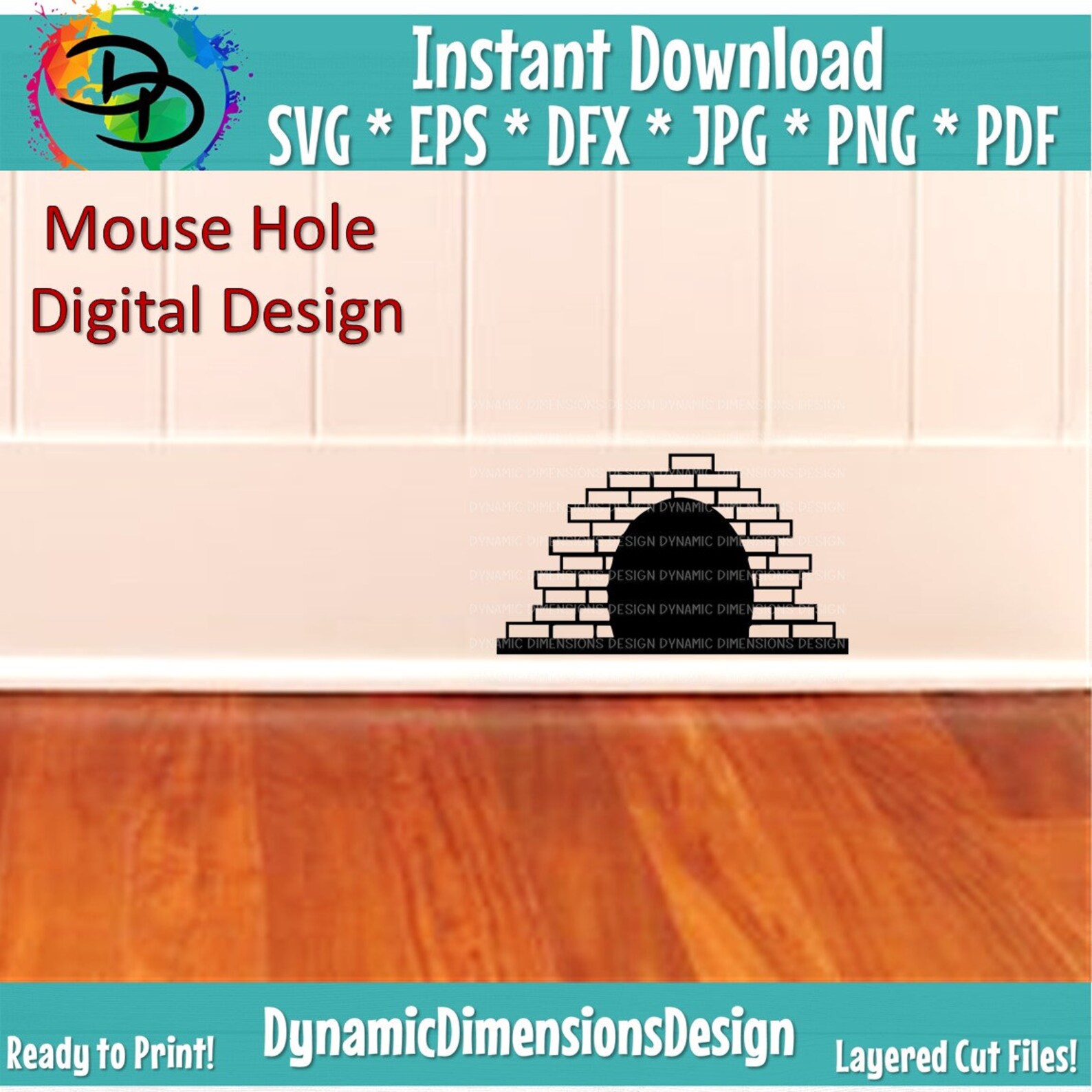 Mouse Hole Home Decor Mouse hole decal Digital Download Etsy