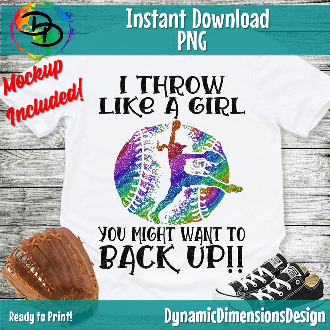 Softball Sublimation Throw Like a Girl Softball Girl Etsy