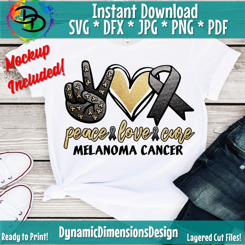 Download Peace Love Cure svg melanoma Cancer svg melanoma Cancer | Etsy