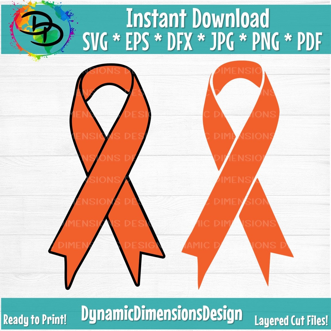 Orange Awareness Ribbon, Orange, Cancer Ribbon, Leukemia, ADHD