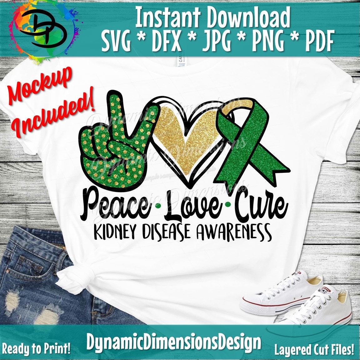 Peace Love Cure Svg Kidney Disease Sublimation Png Digital - Etsy