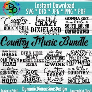 Country Music Bundle, Country Music, Southern Girl, Southern svg, Country svg, Tennessee Whisky, Strawberry wine, Cricut svg, Silhouette svg