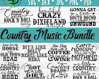 Country-Musik-Bundle, Country-Musik, Mädchen aus dem Süden, Südsee-Mädchen, Land-Svg, Tennessee Whisky, Erdbeerwein, Cricut-Svg, Silhouette-Svg