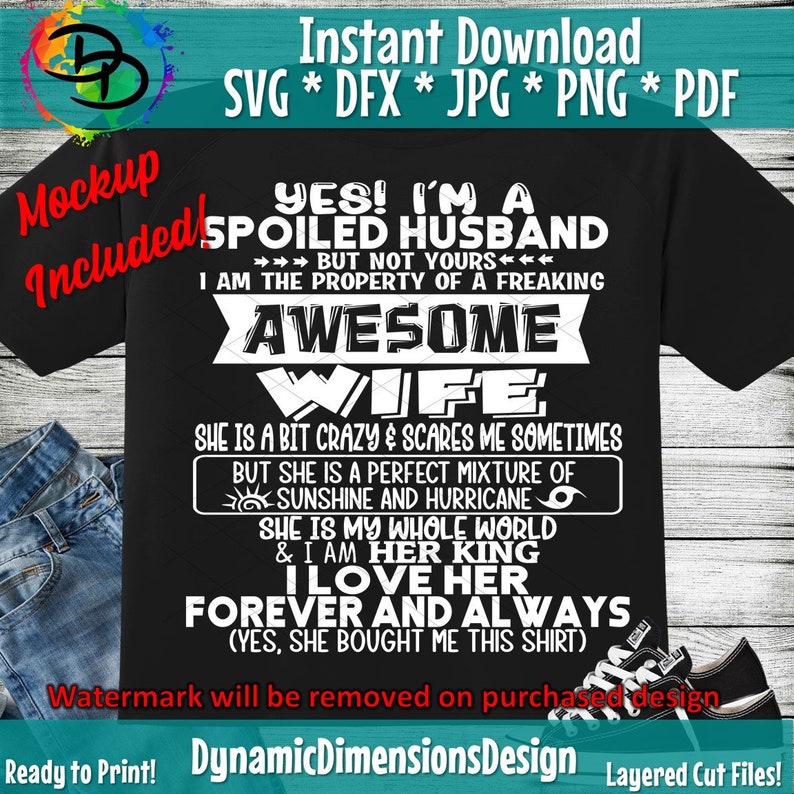 Download Spoiled Husband svg Husband Wife Father's Day svg | Etsy