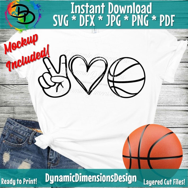 Peace Love Basketball svg Basketball png Basketball Shirt Etsy
