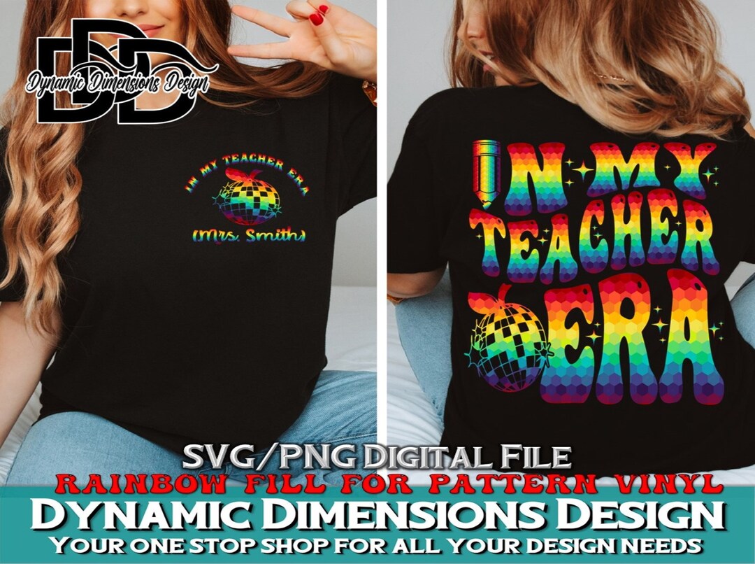 In My Teacher Era Svg, Retro, Funny Teacher Tee Custom Name Teacher Svg