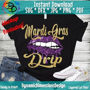 Mardi Gras Drip svg, Mardi Gras lips, Fat Tuesday svg, Mardi Gras Parade, svg, mardi gras svg, png, crayfish, crawdad svg, cricut svg