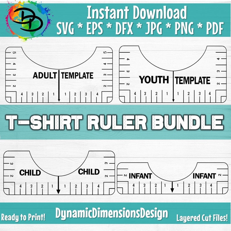 Download Tshirt Ruler SVG Bundle T-shirt Alignment Tool DXF Shirt ...