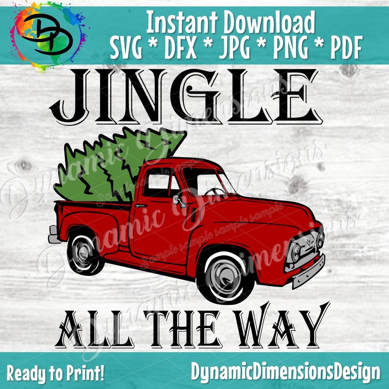Download Jingle All The Way Svg Christmas Svg Red Truck Svg Vintage Etsy