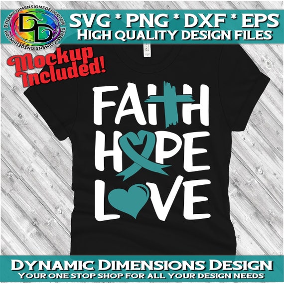 Faith Hope and Love Svg Png Svg Cut File Cross Hearts Svg | Etsy