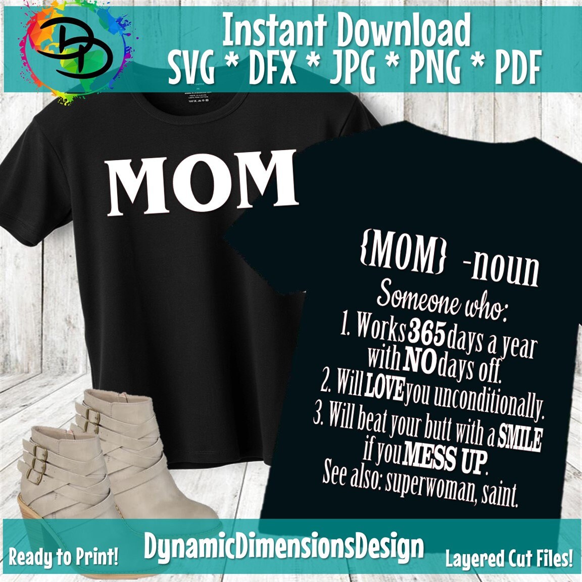 Mom Noun Svg Mom Svg Mothers Day Mom Svg Mother Svg Mom Etsy