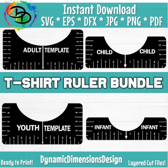 Download Tshirt Ruler Svg Bundle T Shirt Alignment Tool Dxf Shirt Etsy