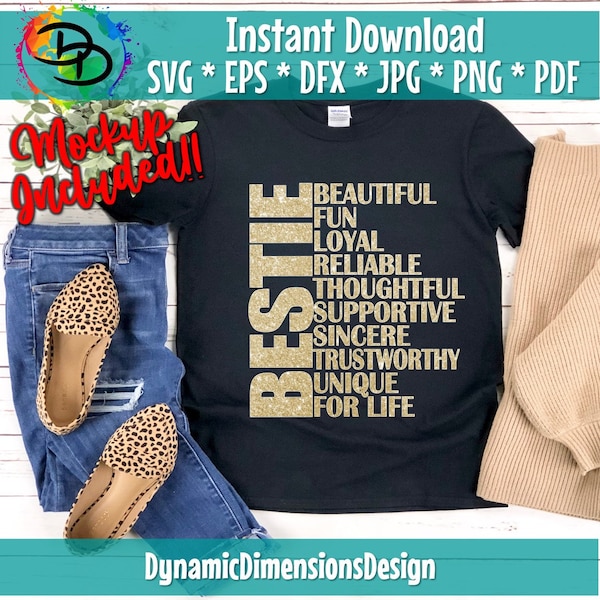 Besties SVG, Bestie Cut File, commercial use, instant download, Best Friends SVG, Friendship Shirt, Best Friends Forever, Sublimation PNG